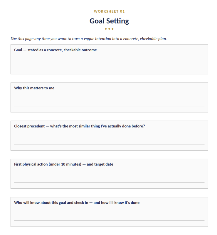 Worksheet 01: Goal Setting
